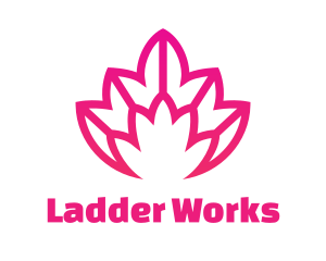 Pink Lotus Line Art logo design