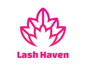 Pink Lotus Line Art logo design