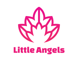 Pink Lotus Line Art logo design