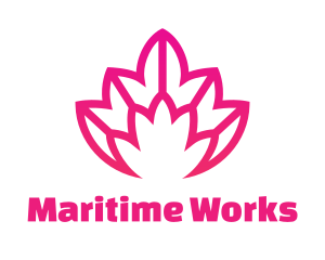 Pink Lotus Line Art logo design