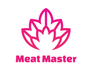 Pink Lotus Line Art logo design