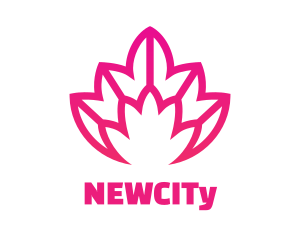 Pink Lotus Line Art logo design