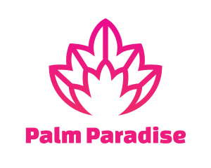 Pink Lotus Line Art logo design