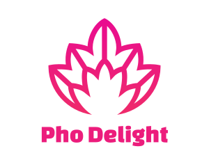 Pink Lotus Line Art logo design