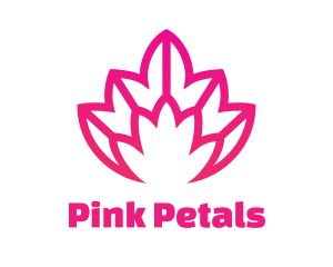 Pink Lotus Line Art logo design