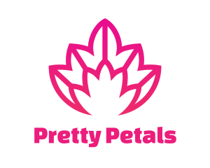 Pink Lotus Line Art logo design