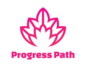 Pink Lotus Line Art logo design