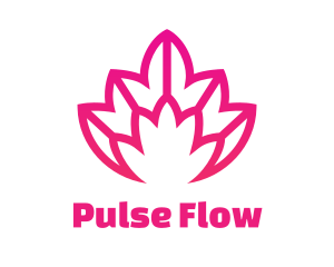 Pink Lotus Line Art logo design