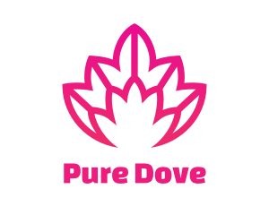 Pink Lotus Line Art logo design