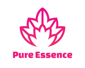 Pure - Pink Lotus Line Art logo design