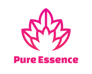 Pink Lotus Line Art logo design