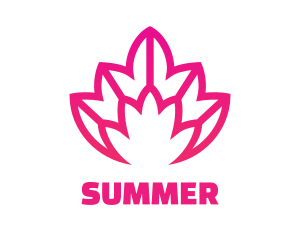 Pink Lotus Line Art logo design