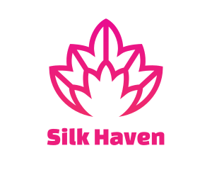 Pink Lotus Line Art logo design