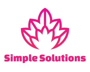 Pink Lotus Line Art logo design