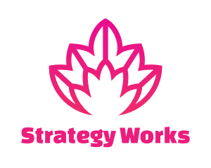 Pink Lotus Line Art logo design