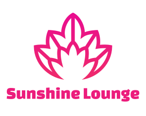 Pink Lotus Line Art logo design