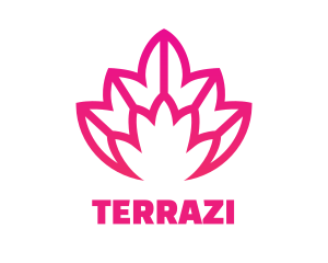 Pink Lotus Line Art logo design