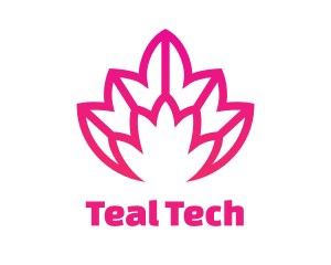 Pink Lotus Line Art logo design