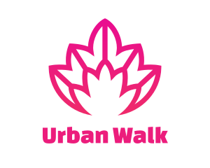 Pink Lotus Line Art logo design