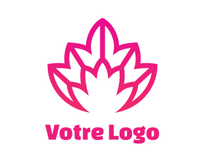 Care - Pink Lotus Line Art logo design