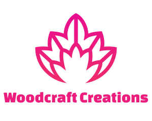 Pink Lotus Line Art logo design