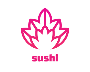 Pink Lotus Line Art logo design