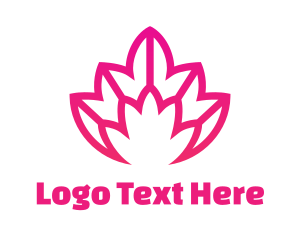 Women - Pink Lotus Line Art logo design