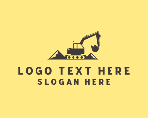 Digger - Mountain Digging Excavator logo design