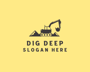 Mountain Digging Excavator logo design