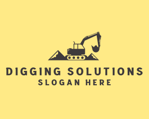 Mountain Digging Excavator logo design