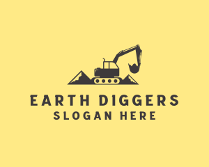 Digging - Mountain Digging Excavator logo design