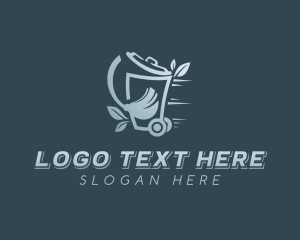 Recycling Bin - Broom Waste Disposal logo design