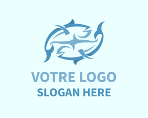 Aquarium - Abstract Fishes Fishery logo design