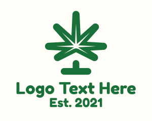 Hemp Farm - Green Cannabis House logo design
