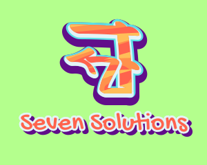 Seven - Arrow Graffiti Art Number 7 logo design