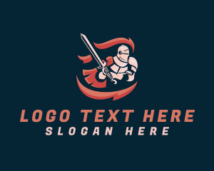 Game Clan - Knight Sword Armor logo design