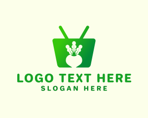 Organic Farm - Radish Shopping Cart logo design