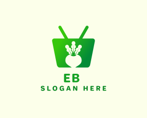 Vegetarian - Radish Shopping Cart logo design