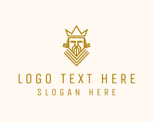 Mens Grooming - Gold King Crown logo design