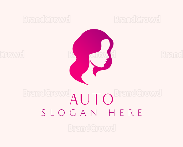 Woman Wavy Hairstyle Logo