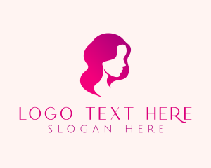 Female - Woman Wavy Hairstyle logo design