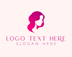 Woman Wavy Hairstyle Logo