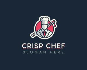 Gourmet Chef Chopsticks logo design