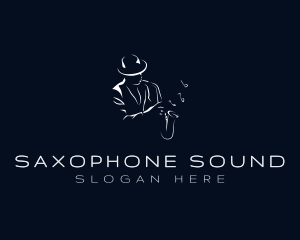 Saxophone - Saxophone Musician Jazz Concert logo design