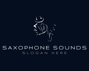 Saxophone - Saxophone Musician Jazz Concert logo design