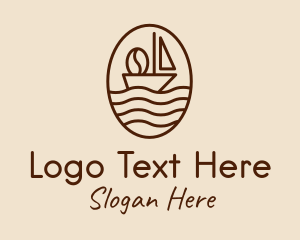 Aqua - Coffee Bean Sail logo design