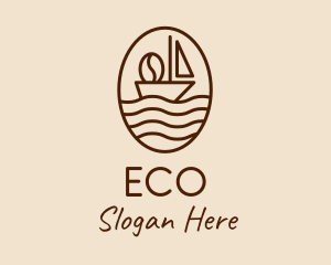 Ocean - Coffee Bean Sail logo design