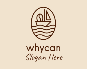 Coffee Farm - Coffee Bean Sail logo design