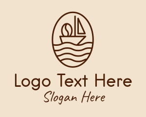 Traveler - Coffee Bean Sail logo design