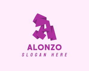 Purple Letter A logo design